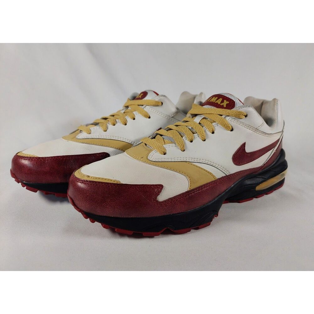Nike Air Max 2008 Vintage Red Leather Gold White 10M 609057-162 Excellent Cond.